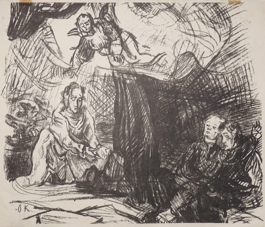 Oskar Kokoschka, Litho, Verkündigung, 1916 verkocht voor € 50!