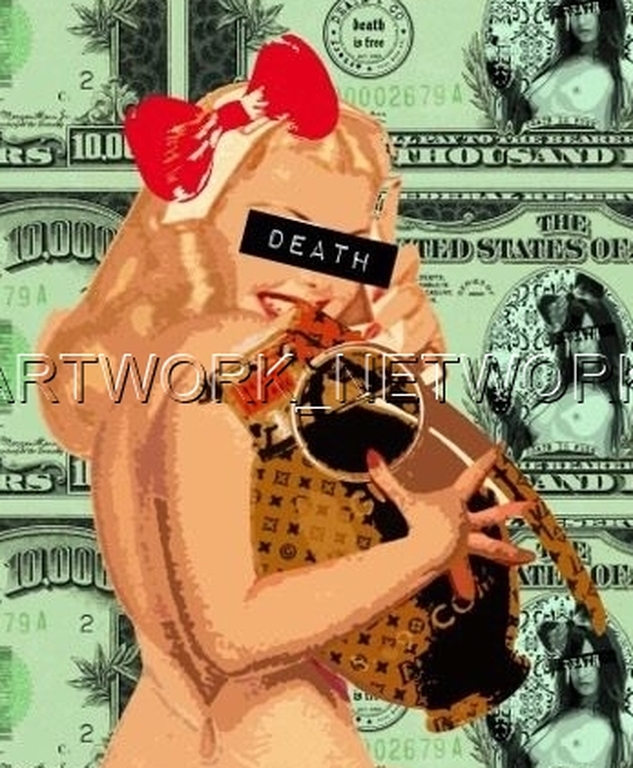 Large Print Painting "Pinp Up Money" Signed Numbered A/P or 1 to 100 with COA kopen? Bied vanaf 1!