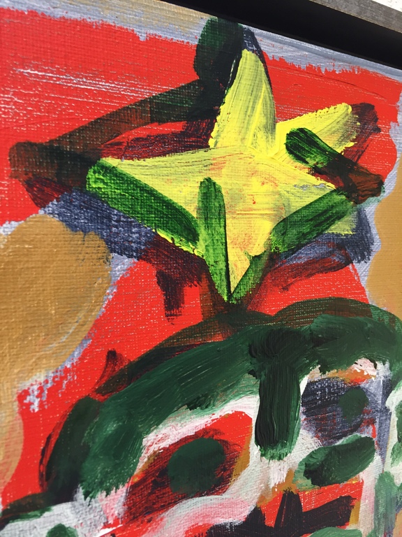 JAN SIERHUIS ( CoBrA ) acryl op doek Titel: Mannetje met de zon kopen? Bied vanaf 1!