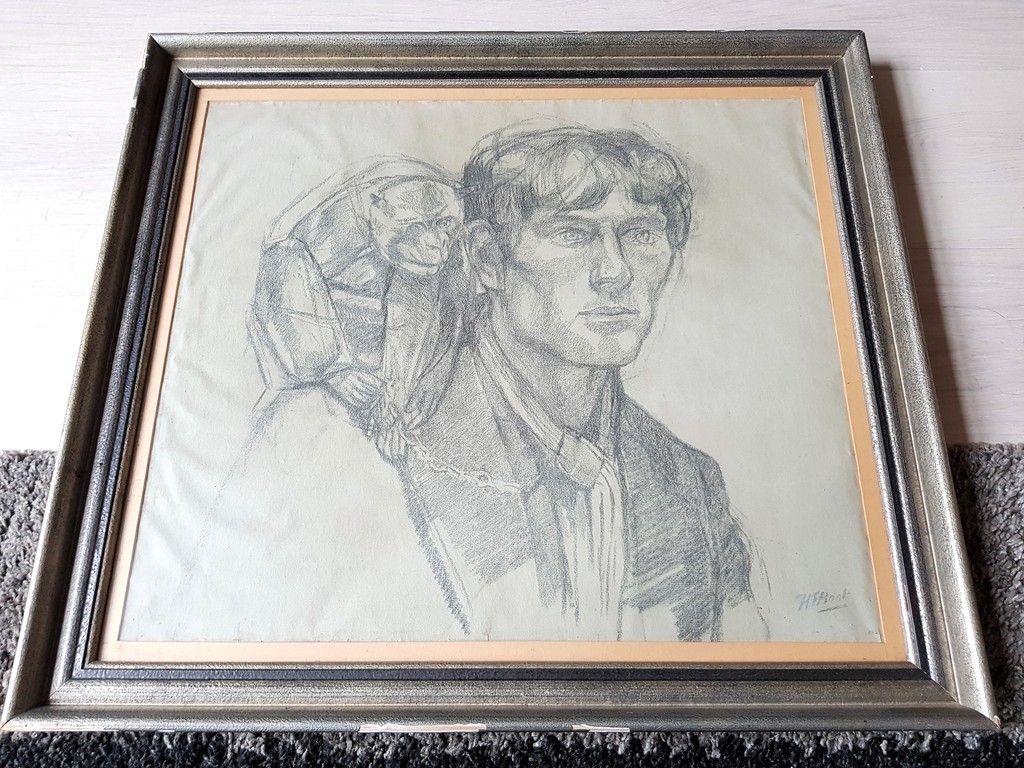 Henri Frederic Boot - Tekening - Zoon van de schilder met aap kopen? Bied vanaf 1!