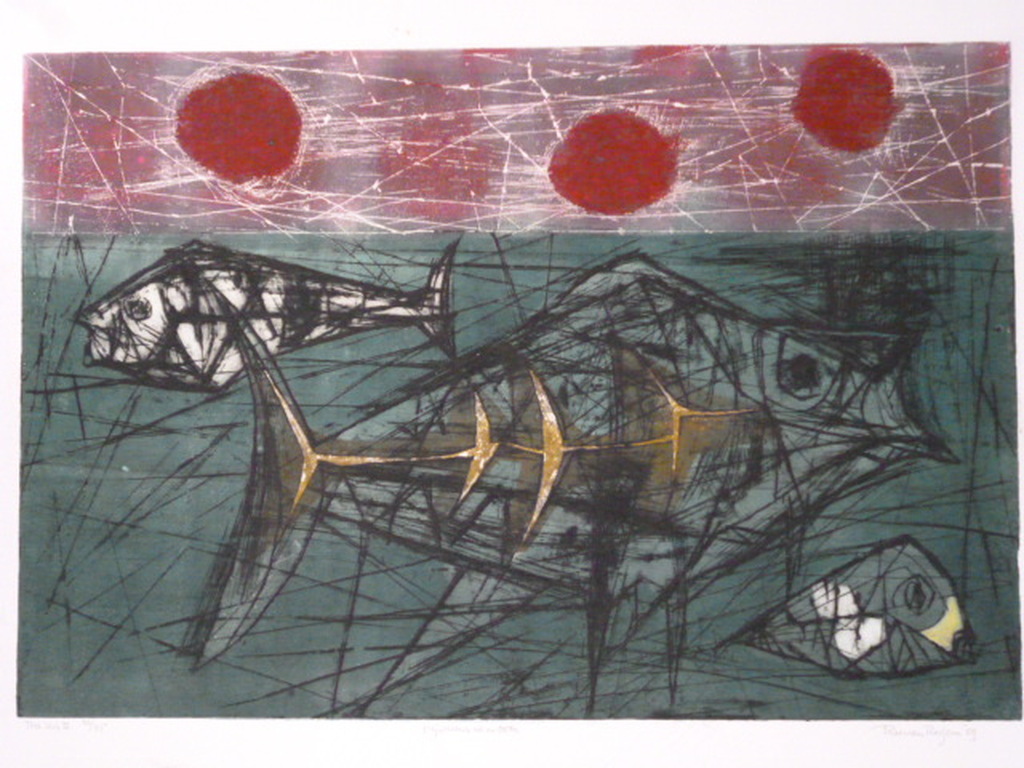 Ru van Rossem - kleurenets - The Sea II verkocht voor € 90!