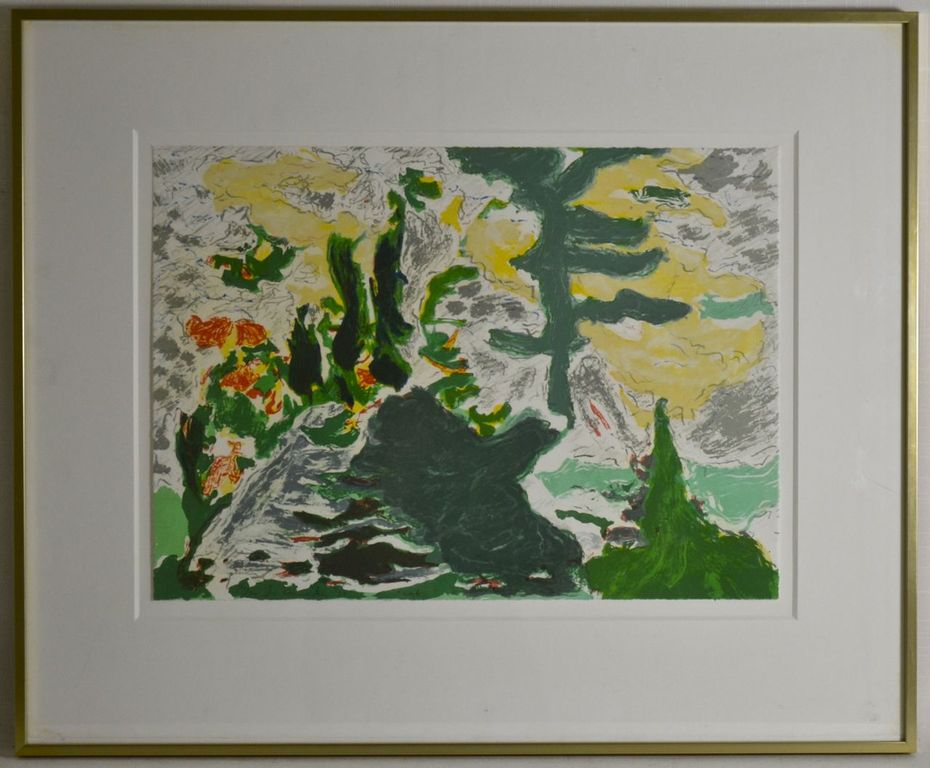 Jan Commandeur: Litho. Boslandschap kopen? Bied vanaf 35!