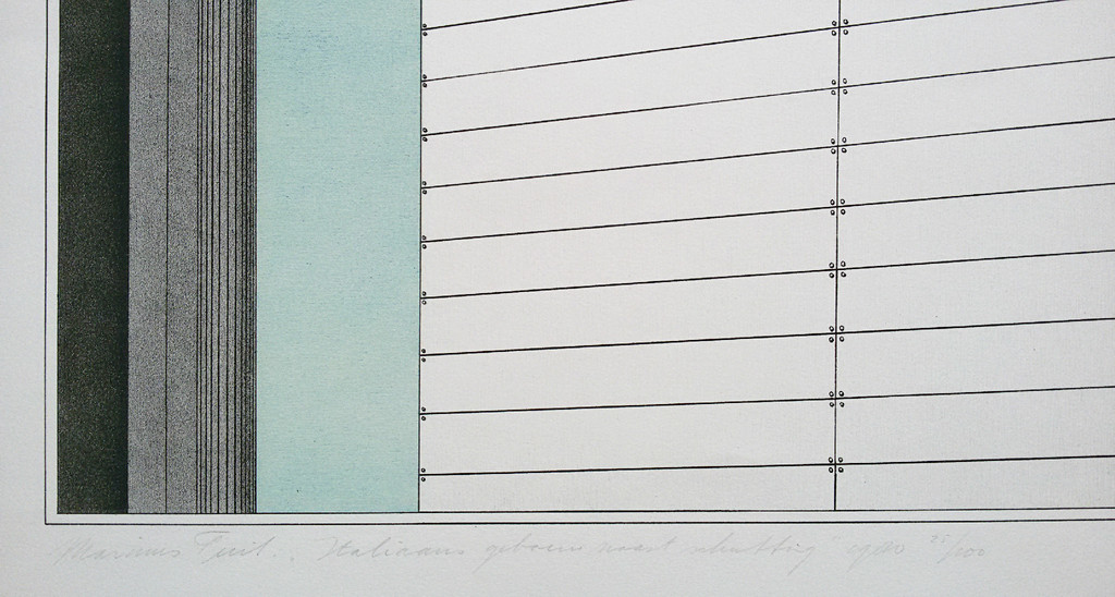 Marinus Fuit - Italiaans gebouw met schutting, litho kopen? Bied vanaf 55!