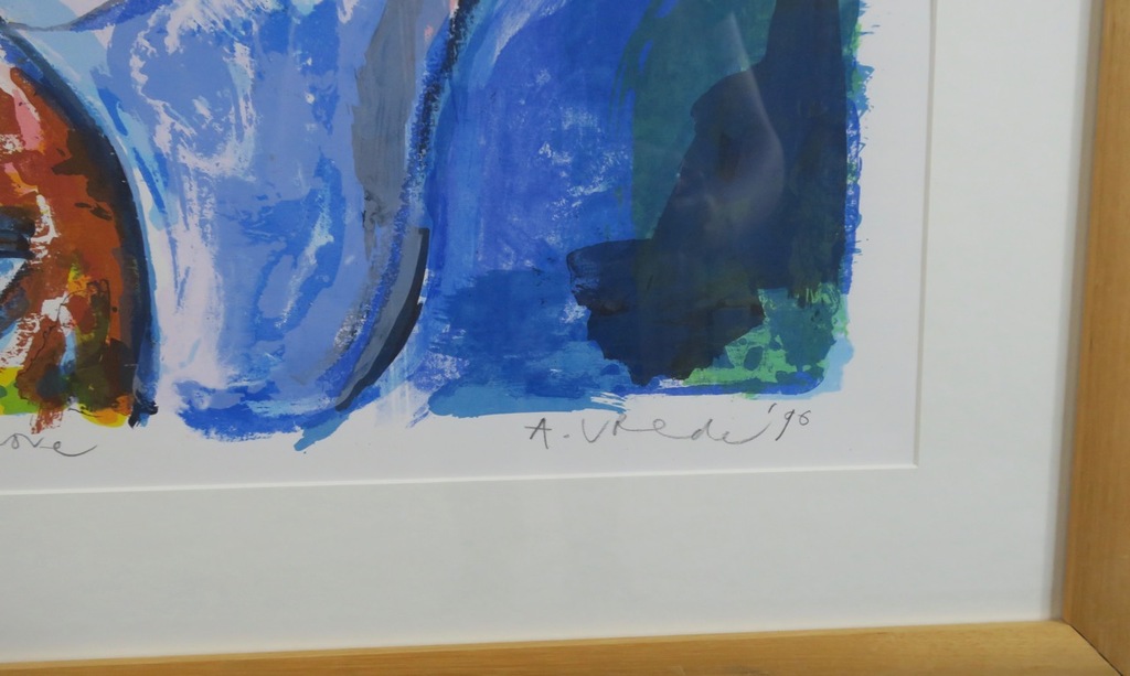 Anton Vrede: Litho, Turtle man dove - Ingelijst (Groot) kopen? Bied vanaf 50!