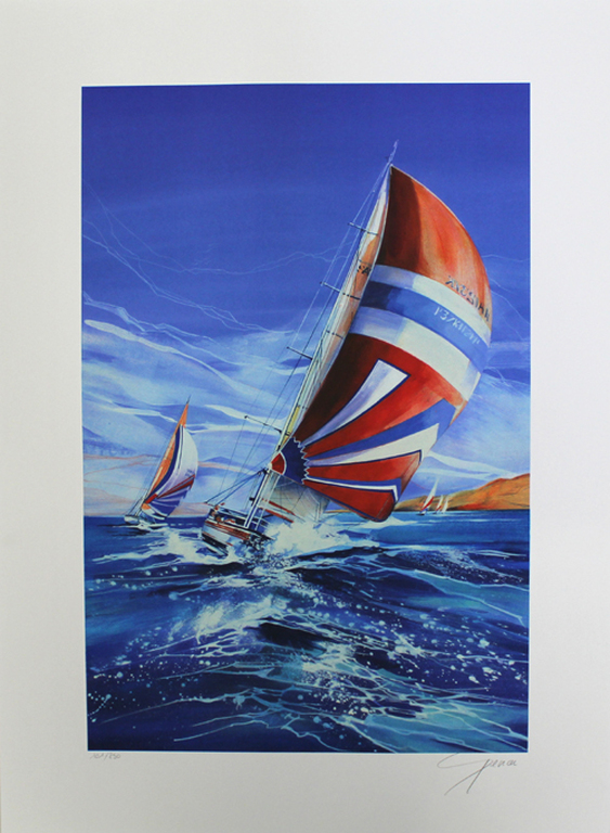 ONBEKENDE KUNSTENAAR Zeefdruk THE SAIL RACE kopen? Bied vanaf 1!