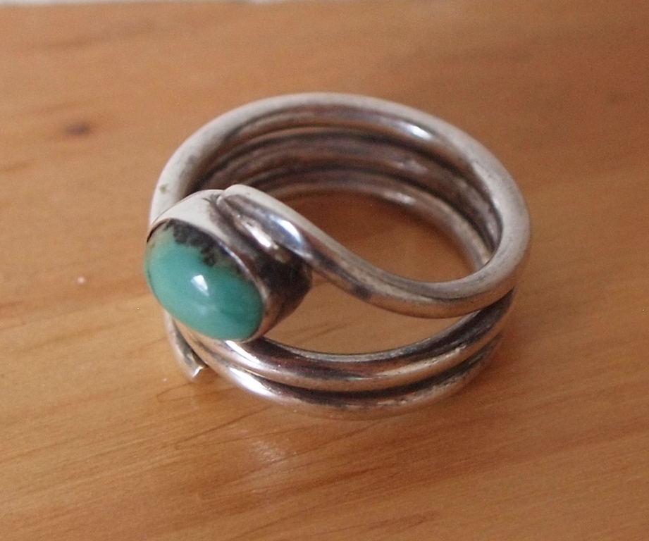 Zilveren ring met Turkooise steen   kopen? Bied vanaf 1!