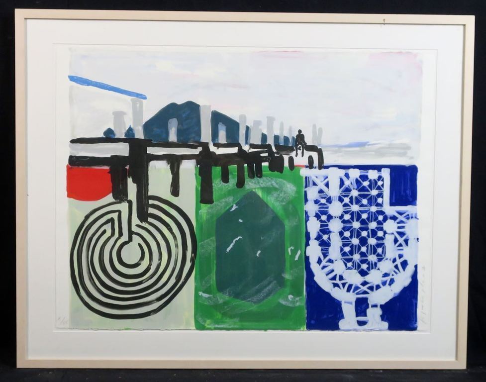 Cees Dolk: Zeefdruk, Figurenplan 4 - Ingelijst kopen? Bied vanaf 1!