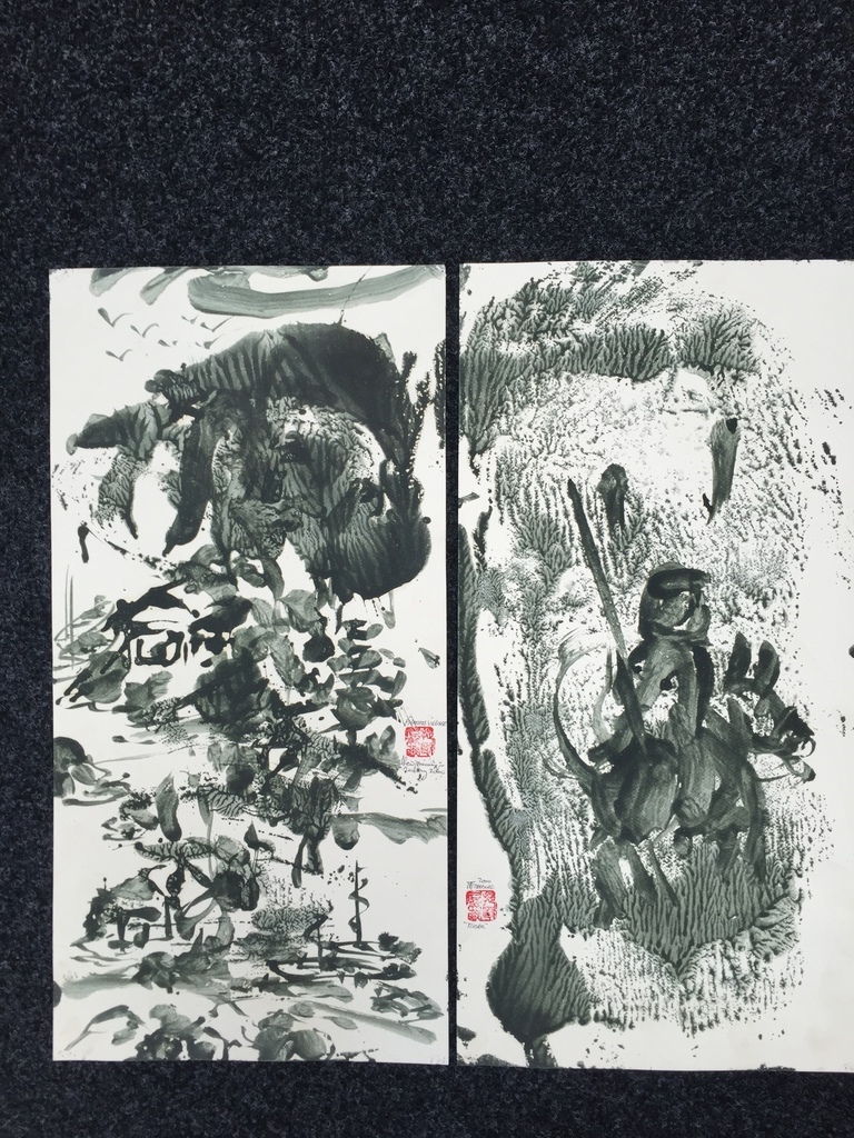 2 X THEO NIERMEIJER, Gemengde technieken/gouache op papier kopen? Bied vanaf 1!