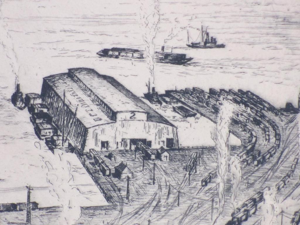 A.J.F.Schütz, Gezicht op New York. Ets jaren '20 kopen? Bied vanaf 50!