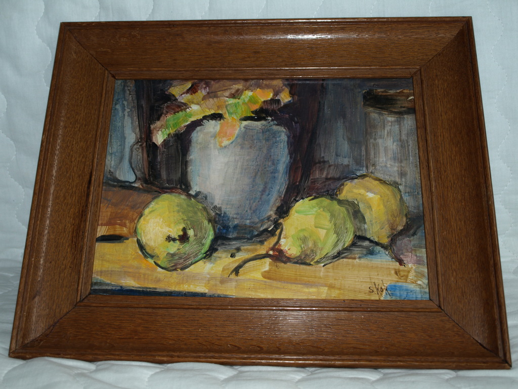 Simon Kok – Acryl op hout – Gesigneerd – ca 1970 - Ingelijst  verkocht voor € 56!
