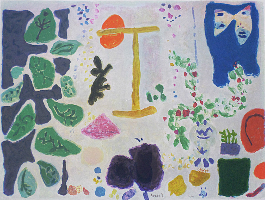 Jan Roëde - Tuin, litho (mooi ingelijst, groot) verkocht voor € 195!