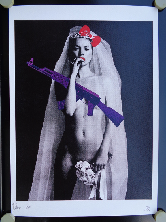 DEATH NYC GROTE PRINT ! "KATE MOSS AK" 26/100, gesigneerd met COA en goldsticker kopen? Bied vanaf 33!