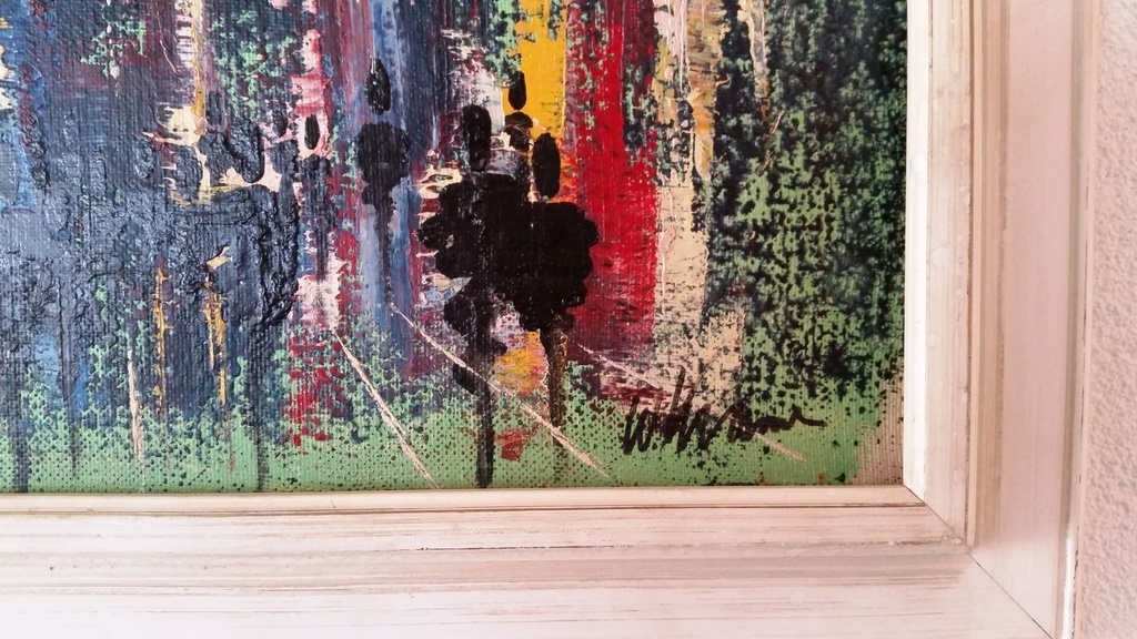 Abstracte Afbeelding-olieverf op board - gesigneerd  kopen? Bied vanaf 50!