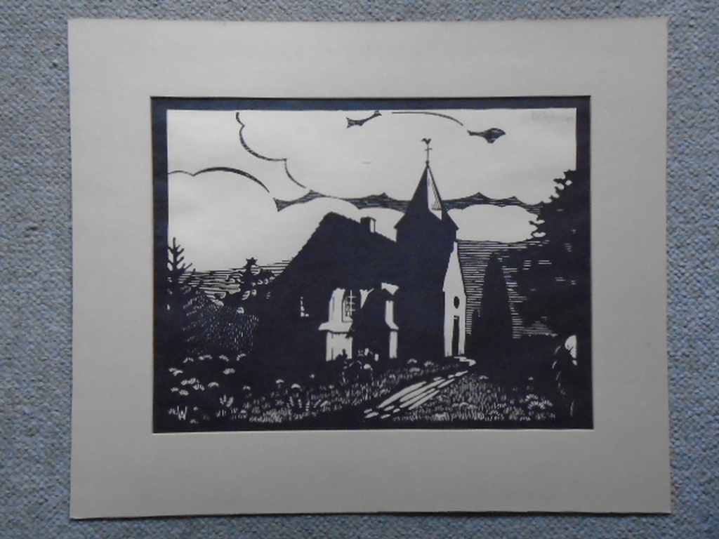 A.W. Wijkniet - houtsnede - Dorpskerk kopen? Bied vanaf 1!