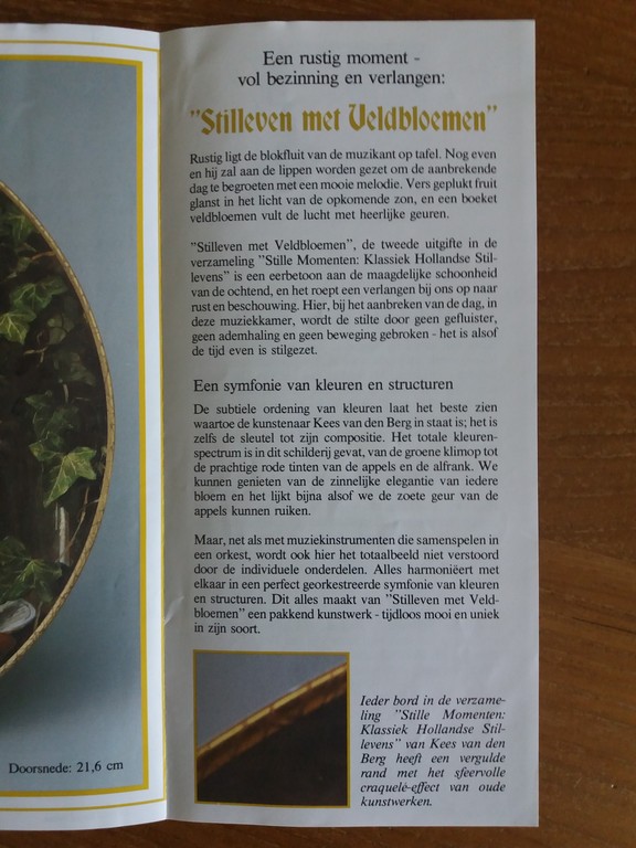 Sierbord Koninklijke MOSA Kees van den Berg - Stilleven met veldbloemen kopen? Bied vanaf 50!