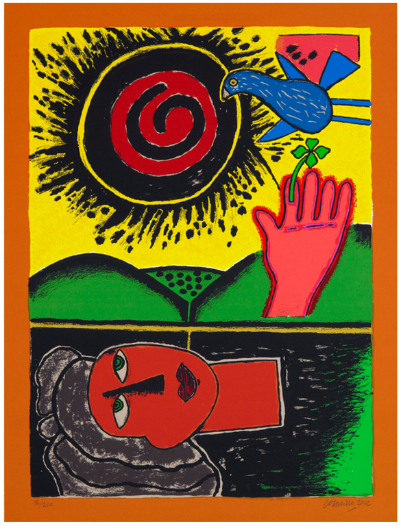 Corneille: Zeefdruk, Soleil cou coupé III verkocht voor € 170!