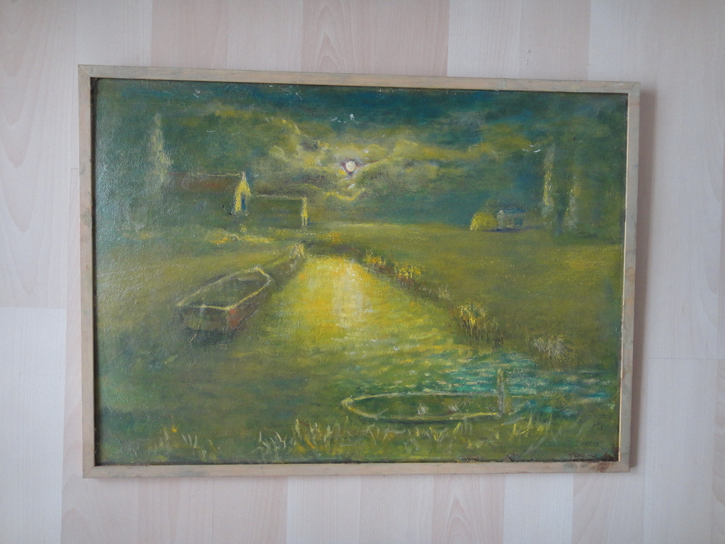 Paul van Eeden, olieverf op board, landschap bij maanlicht kopen? Bied vanaf 1!