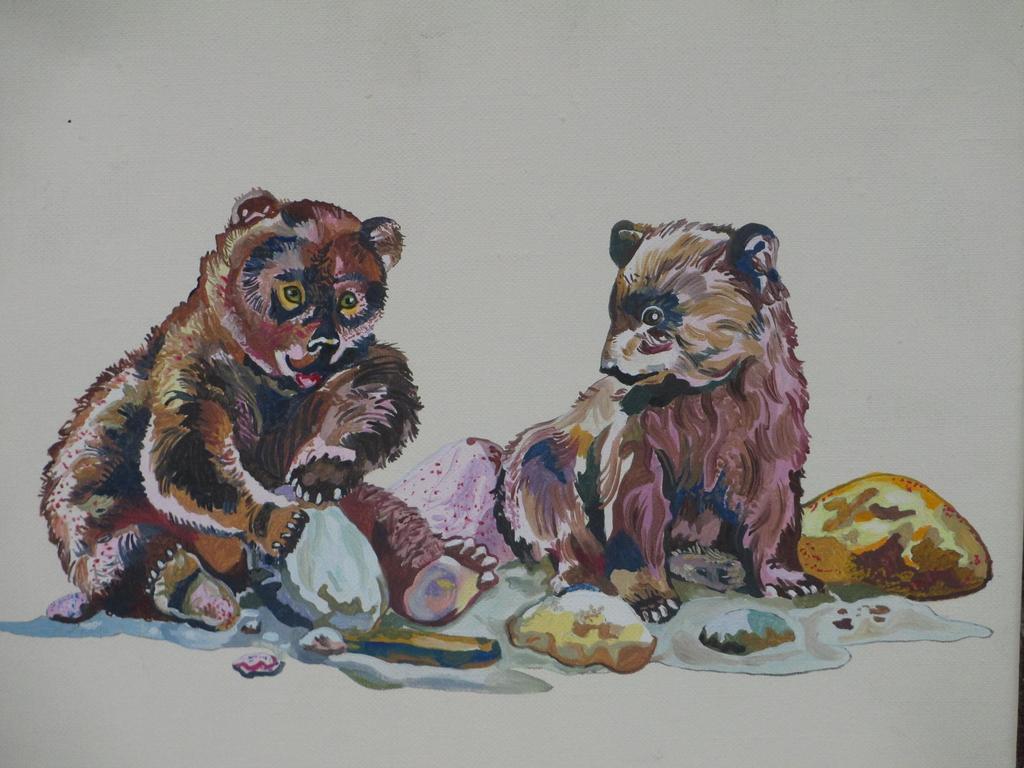 Marliz Frencken, Twee Beertjes, Olieverf/doek 1989 kopen? Bied vanaf 145!