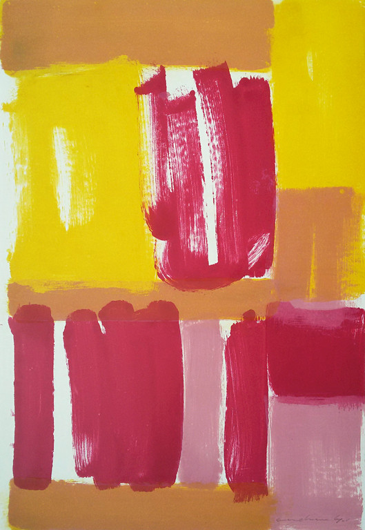 Adriaan Engelman - Abstracte compositie, monotype kopen? Bied vanaf 75!