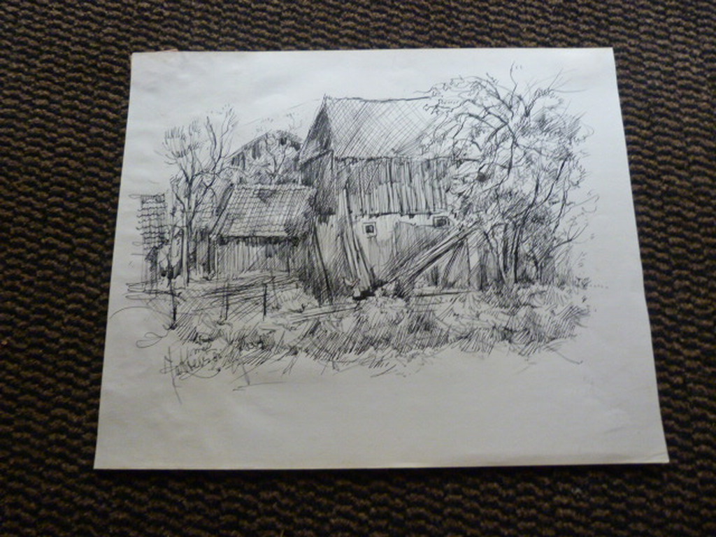 Jobst Heinrich Frese ( 1914 - 1986 ) - 4 x  tekening/aquarel kopen? Bied vanaf 1!