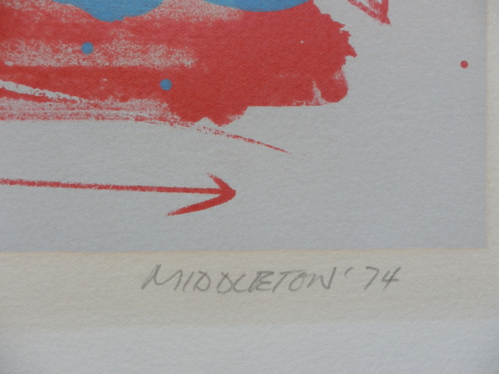 SAM MIDDLETON  Litho   MUSIC ALL OVER  uit 1974  Handgesigneerd kopen? Bied vanaf 35!