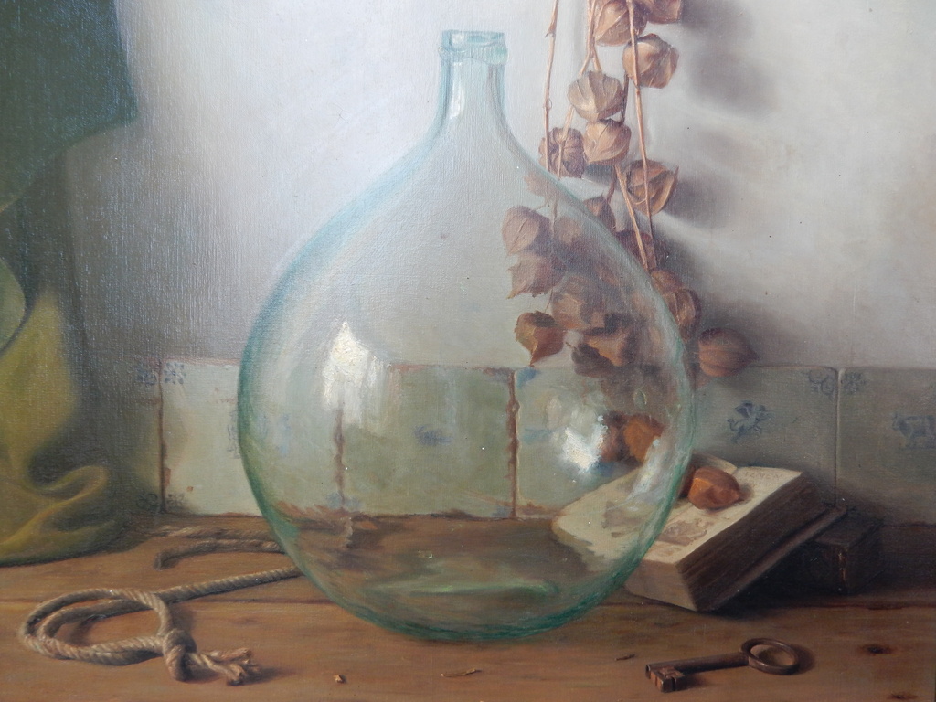 W.A. van Leeuwen, stilleven,olieverf op linnen,  l.o gesig, '41 kopen? Bied vanaf 350!