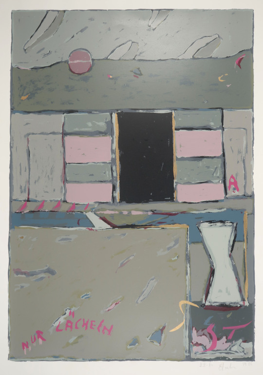 Onbekend gesigneerd: Zeefdruk, Zonder titel kopen? Bied vanaf 1!