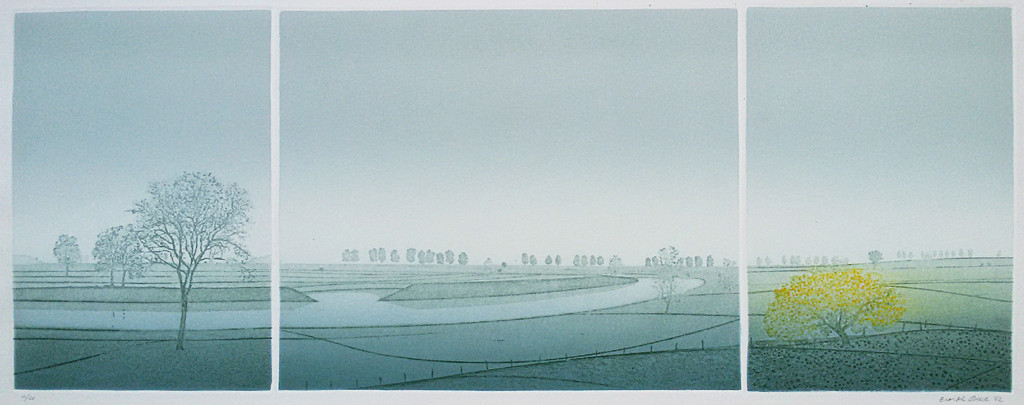 Elmar Gille - Rivierlandschap, aquatint ets verkocht voor € 75!