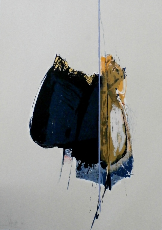 Arty Grimm - zeefdruk: abstracte compositie - 1990 verkocht voor € 70!