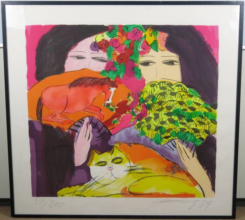 Walasse Ting: Litho, Springtime is here - Ingelijst (zeer groot) kopen? Bied vanaf 450!