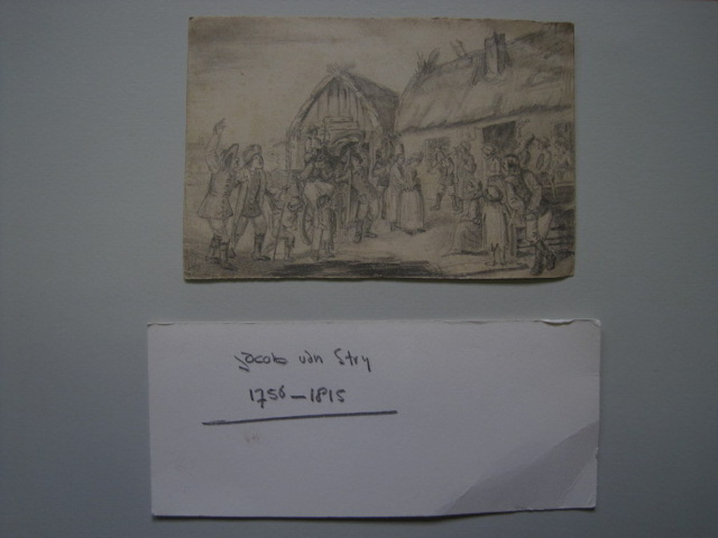 Originele 18e eeuwse potloodtekening "boerenbruiloft" Jacob v Strij 1756-1815 kopen? Bied vanaf 1!