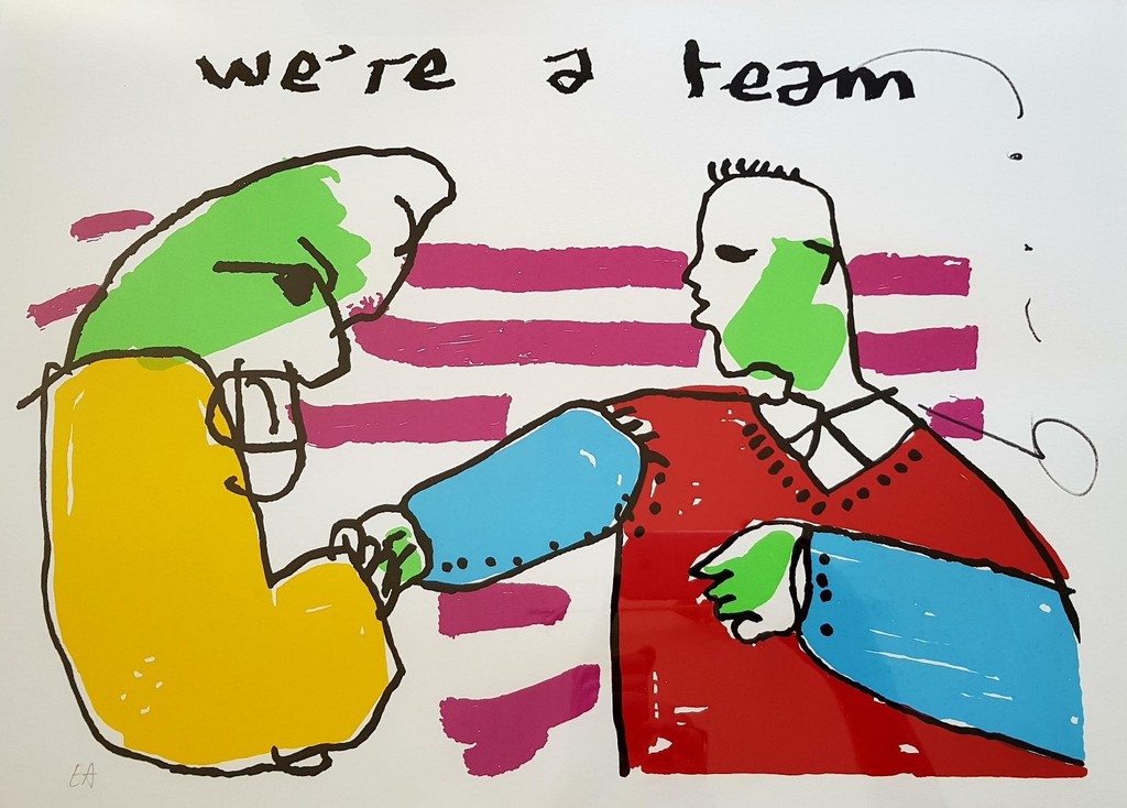 Herman Brood: zeefdruk, We're a team kopen? Bied vanaf 200!