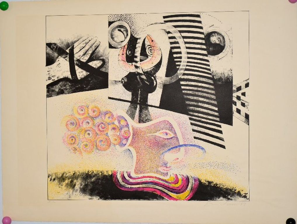 Martin Engelman: Kleurenlitho 1968, Prent 190 verkocht voor € 36!