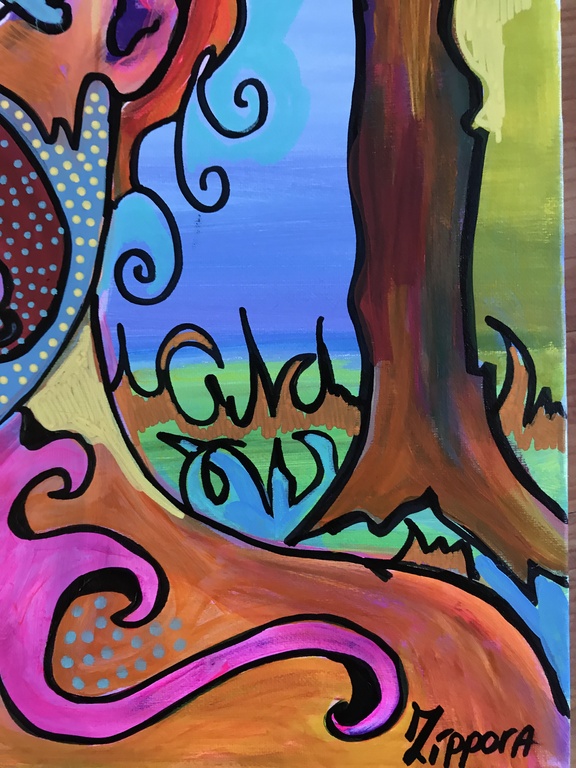 Zippora Meijer, Child of Nature, Acryl en Acrylstift op Canvas 40x50cm kopen? Bied vanaf 1!