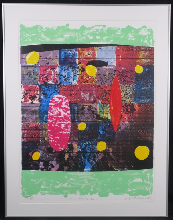 Jelis van Dolderen: Zeefdruk, Luna colorata VI - Ingelijst verkocht voor € 35!