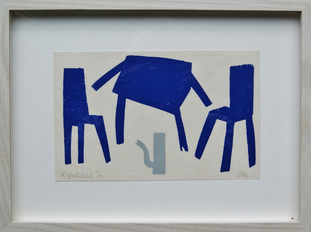 Klaas Gubbels houtdruk - 2001 - oplage 65 ex. verkocht voor € 325!