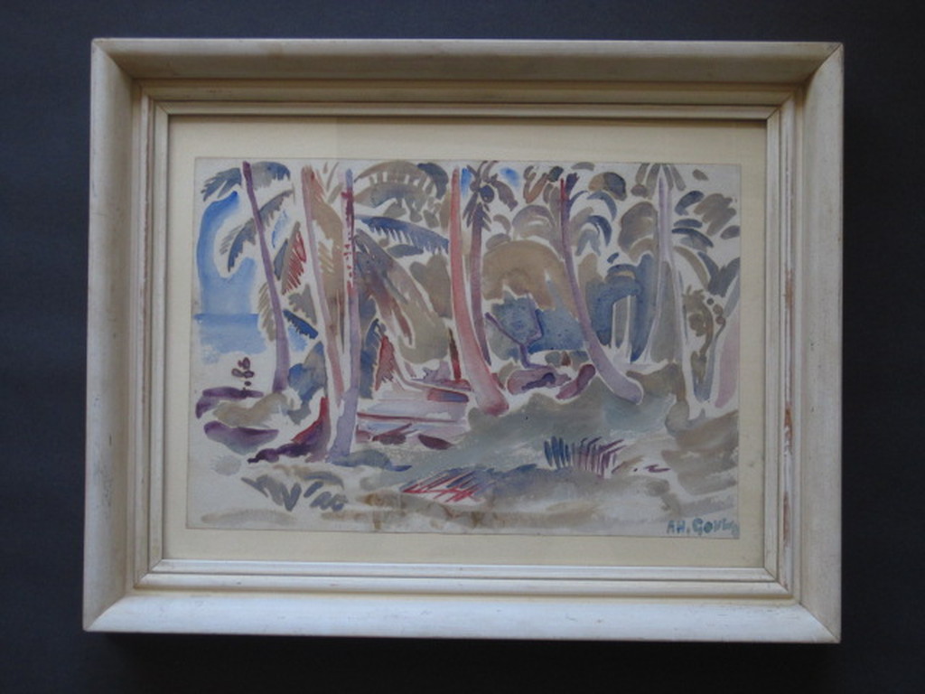 Zeldzaam origineel 1940 "Tahiti Aquarel" van Luminist Adriaan Gouwe gesigneerd kopen? Bied vanaf 1!