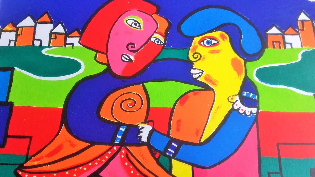 Maartje Wijngaarden (1946) - Zeefdruk - Geluk - Gesigneerd & ingelijst kopen? Bied vanaf 20!