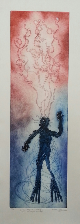 Ad Arma, Ets op papier, Titel:"Keep on thinking" verkocht voor € 75!