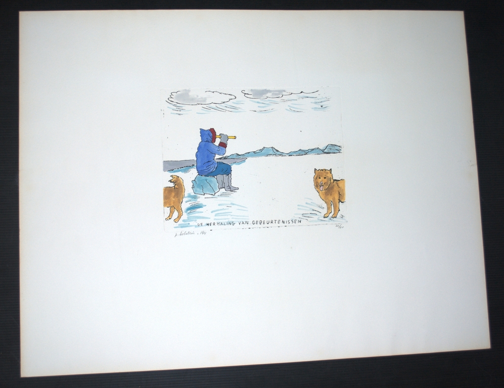 Ets met aquarel - oplage 40 - De herhaling van gebeurtenissen  kopen? Bied vanaf 39!