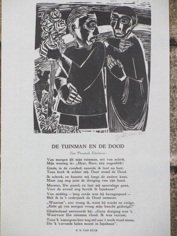 Bert Bouman, De tuinman en de Dood, Houtsnede kopen? Bied vanaf 20!