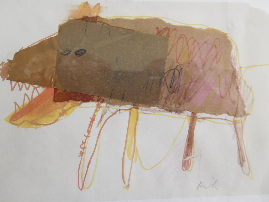 Rik van Iersel, Originele collage/ tekening,1983, gesigneerd verkocht voor € 115!