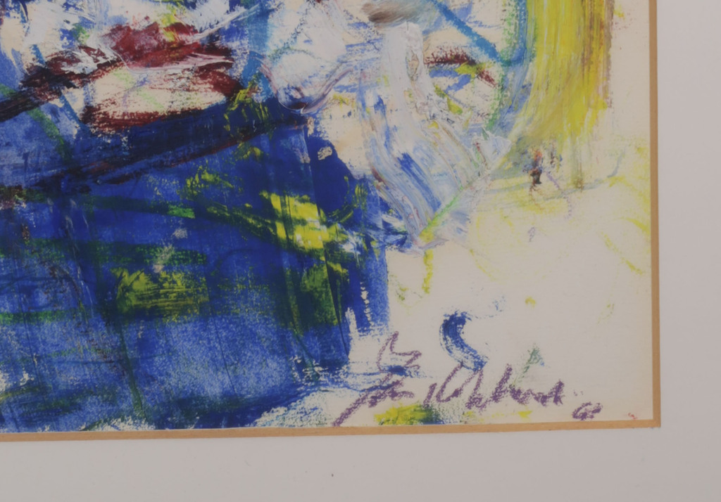 Onbekend gesigneerd: Olieverf en Krijt op papier, Z.T. - Ingelijst kopen? Bied vanaf 1!