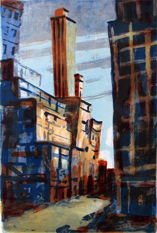 Jeroen Hermkens, kleurenlitho, New York verkocht voor € 125!