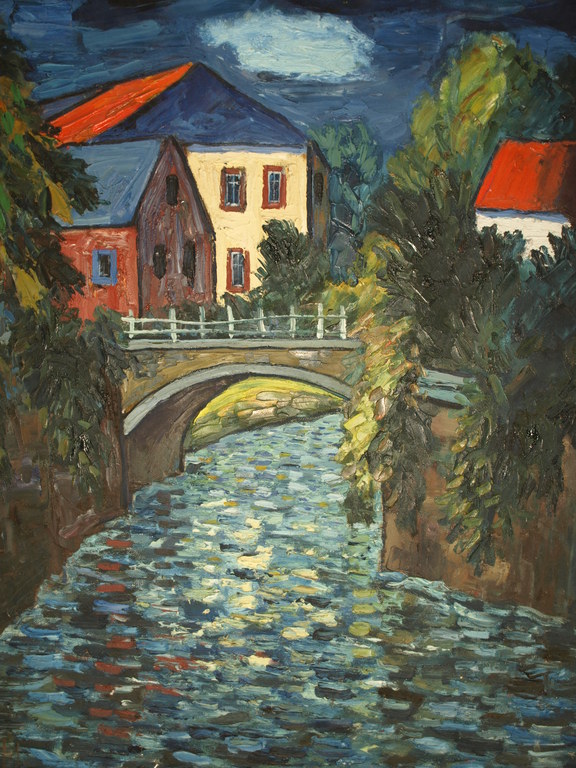 Frans Ploum : Olieverf op board – Valkenburg - Gesigneerd & ingelijst - ca 1970 kopen? Bied vanaf 1!