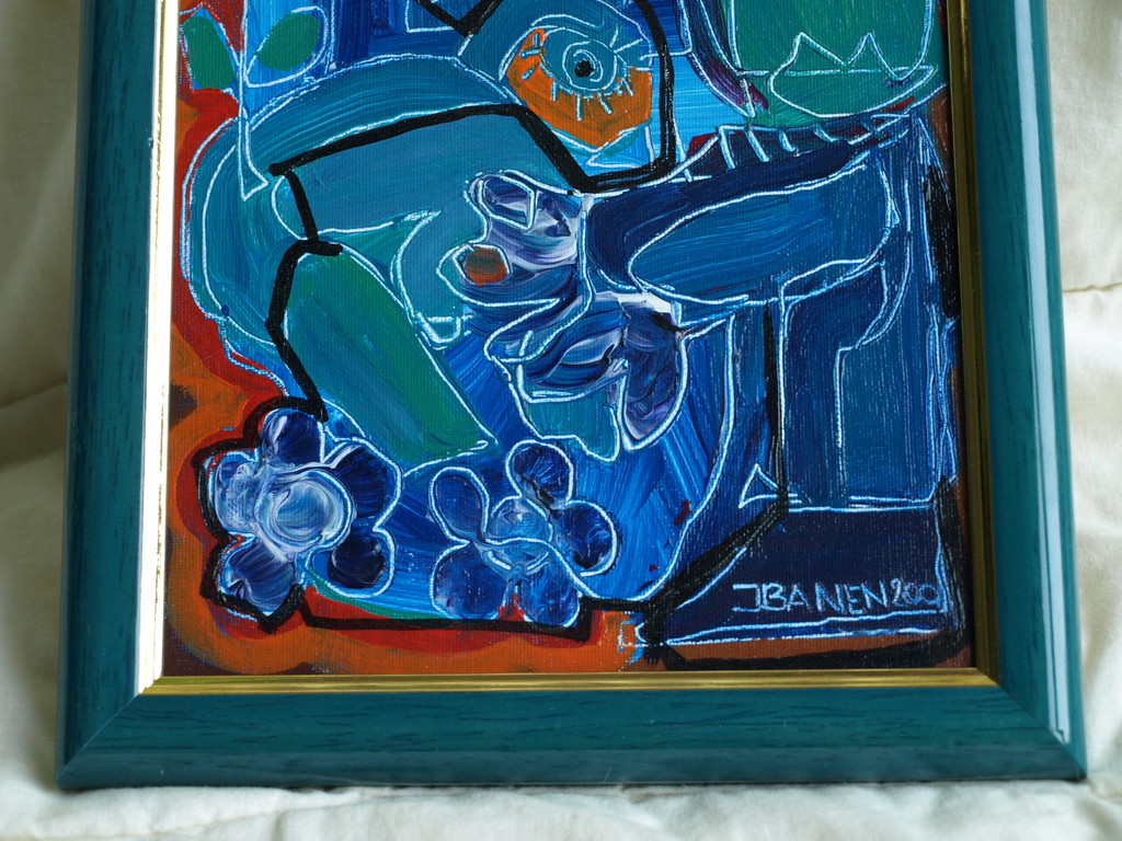 Jasper Banen (1962) : olieverf op board - Samen - Gesigneerd & ingelijst - 2001  kopen? Bied vanaf 45!