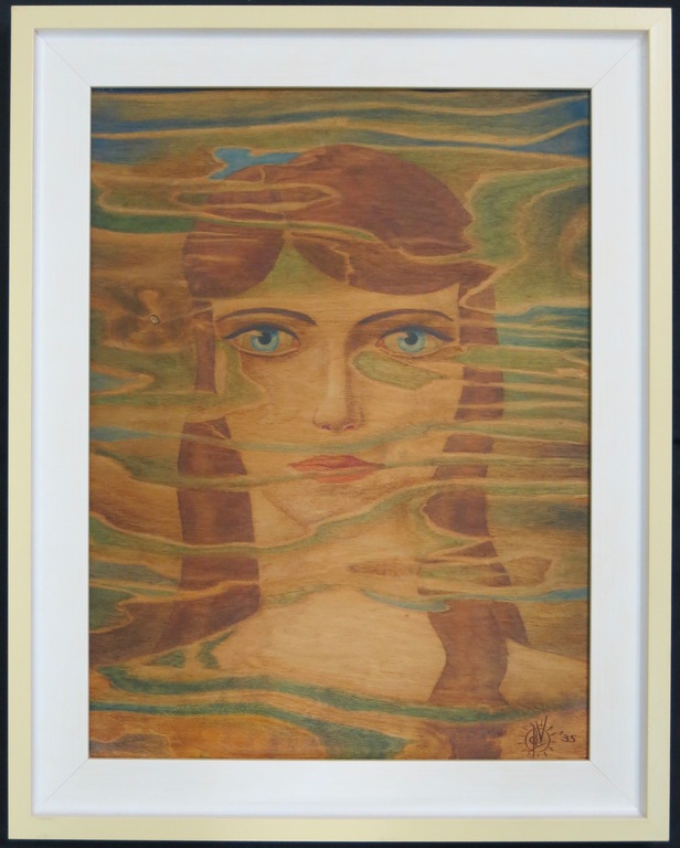 Jan Ph. A de Vries: Aquarel op paneel, Zonder titel - Ingelijst kopen? Bied vanaf 1!