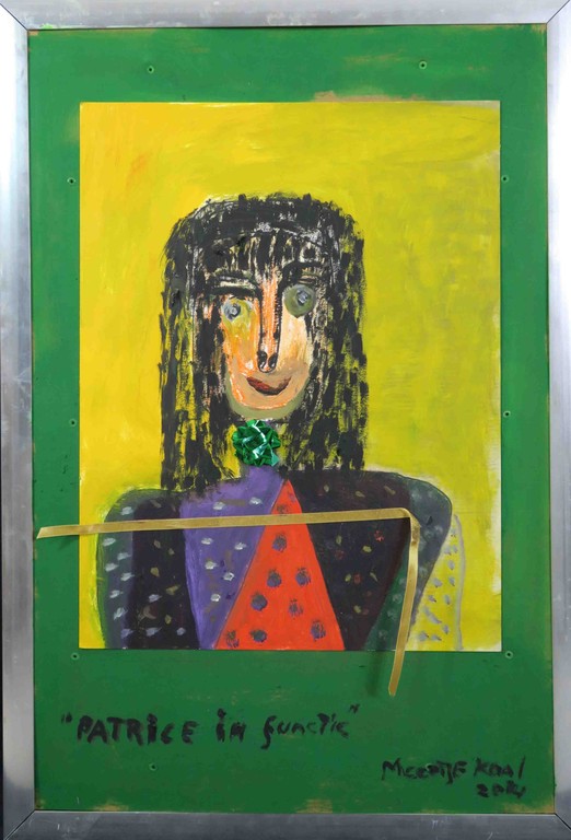 Meertje Kaal: Acryl en Krijt met lint en strik, Patrice in functie - Ingelijst kopen? Bied vanaf 1!