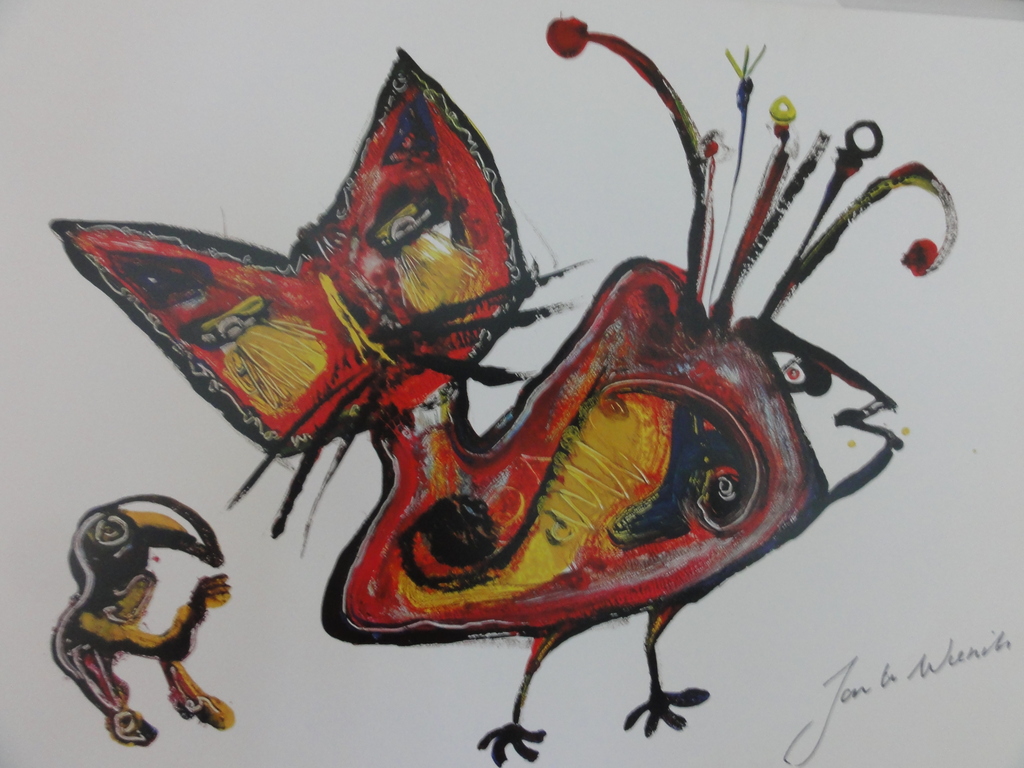 Jan te Wierik: 4 losse, gesigneerde originele zeefdrukken. Tevens aparte hardcover kunstboek (breedte 49,5 cm; hoogte 35 cm) met 13 afbeelding in het boek  kopen? Bied vanaf 50!