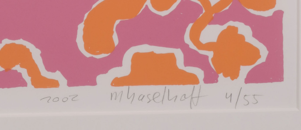 Marianne Haselhoff: Zeefdruk, Z.T. (Blauw hoofd) - Ingelijst  kopen? Bied vanaf 1!